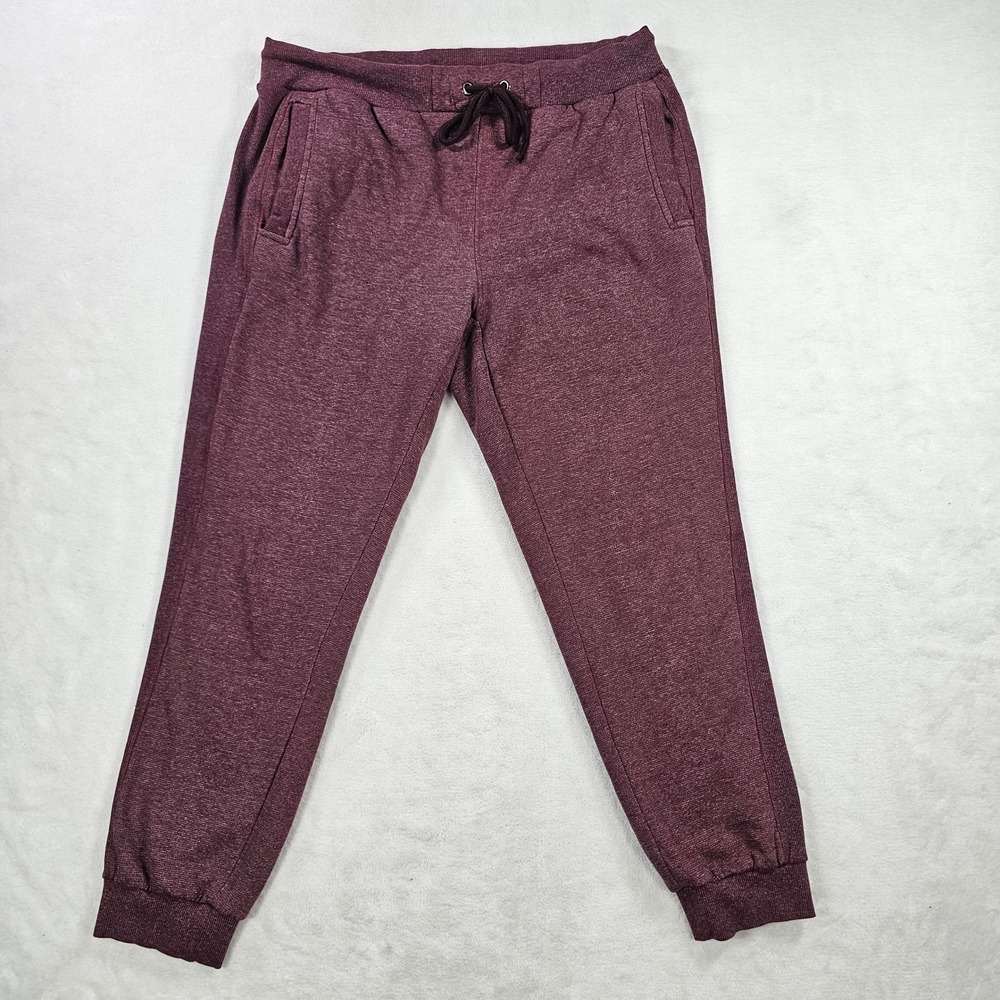 No Boundaries Joggers Mens M Bordeaux Excellent Heathered Fleece Lined NM39621